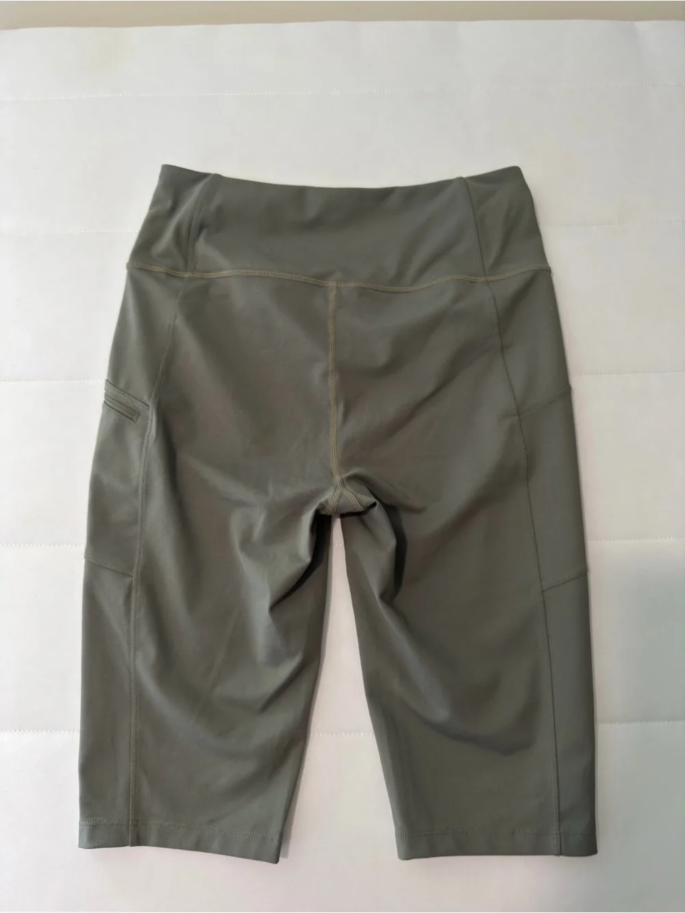 Eddie Bauer Stretch Capri Leggings Gray Elastic Waist Pockets Women's M